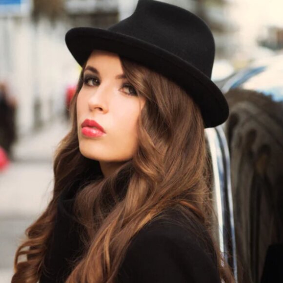 NEW Jamie Slye Wool Fedora Hat - The Viv in Black Size: Medium - Picture 2 of 12